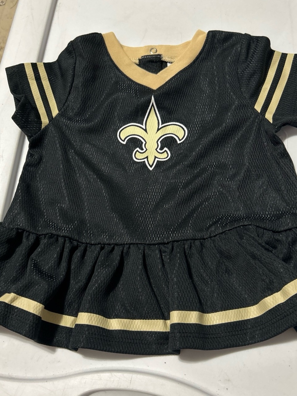 Gerber Black & Gold Fleur-de-Lis Ruffle Football Top